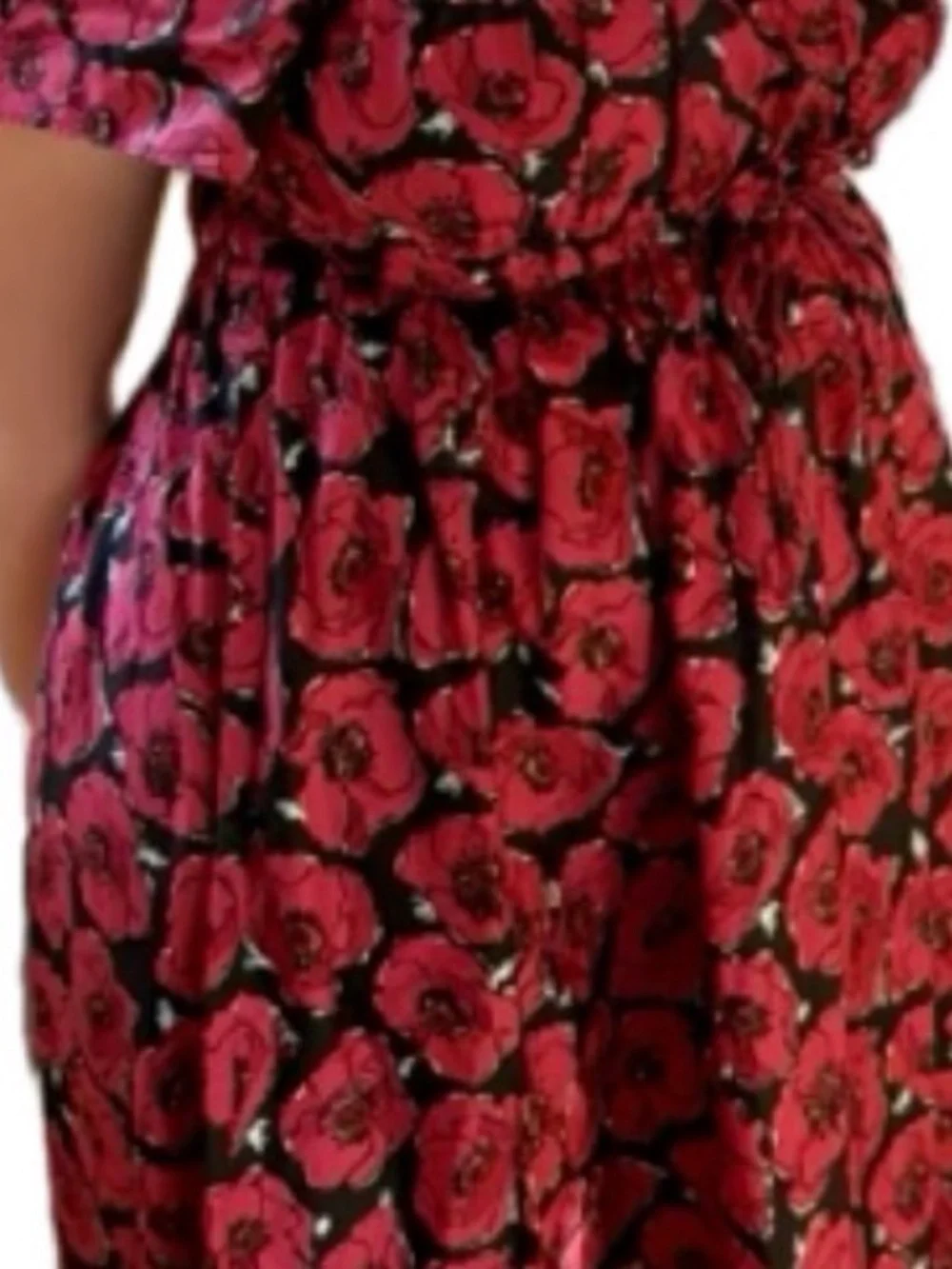Kate Spade Poppy Toss Square-neck Midi Dress